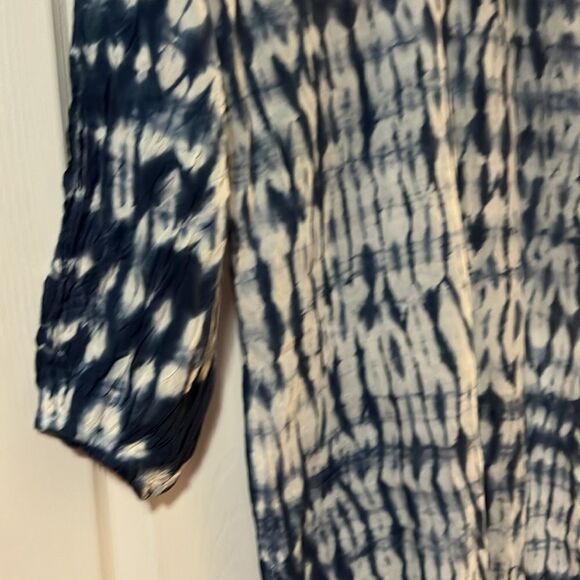Navy & White Tie Dye Cover Up - Brand New One Size NWT Maxi Dress - Picture 4 of 4